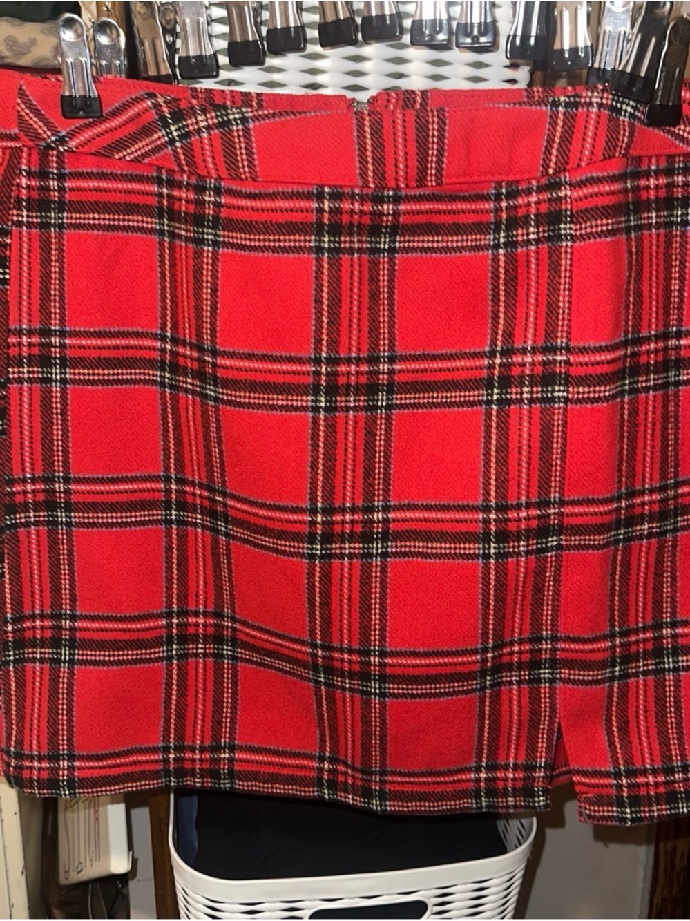 Tinseltown Red Plaid Mini Skirt